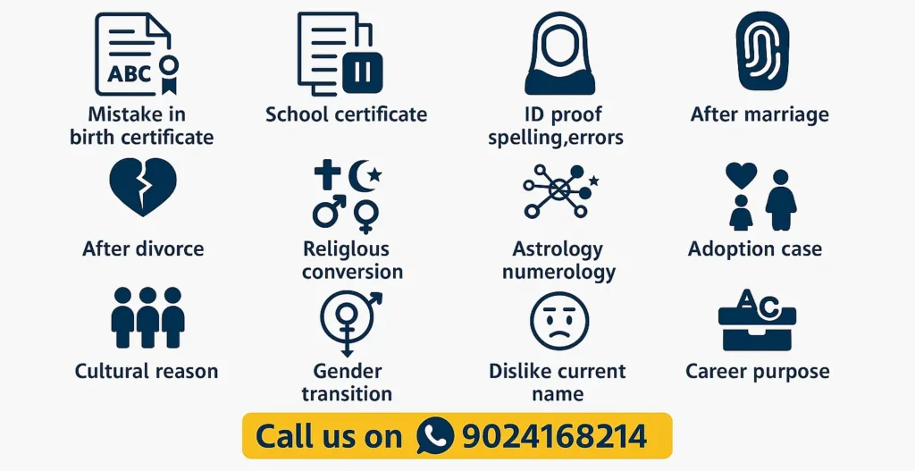 common reasons for gazette name change