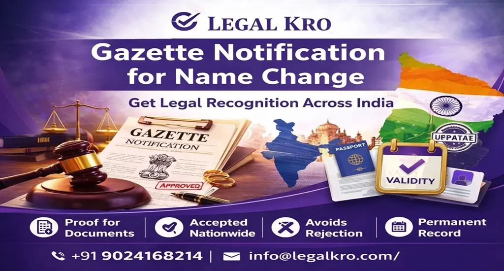 Gazette Notification for Name Change